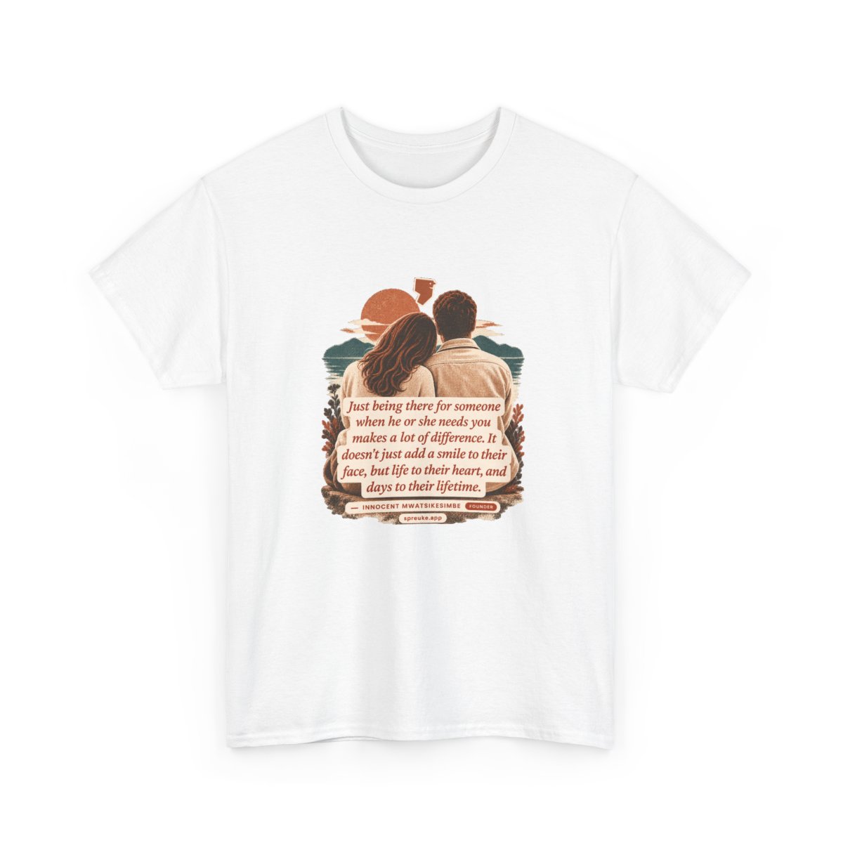 White tee front Printify mockup