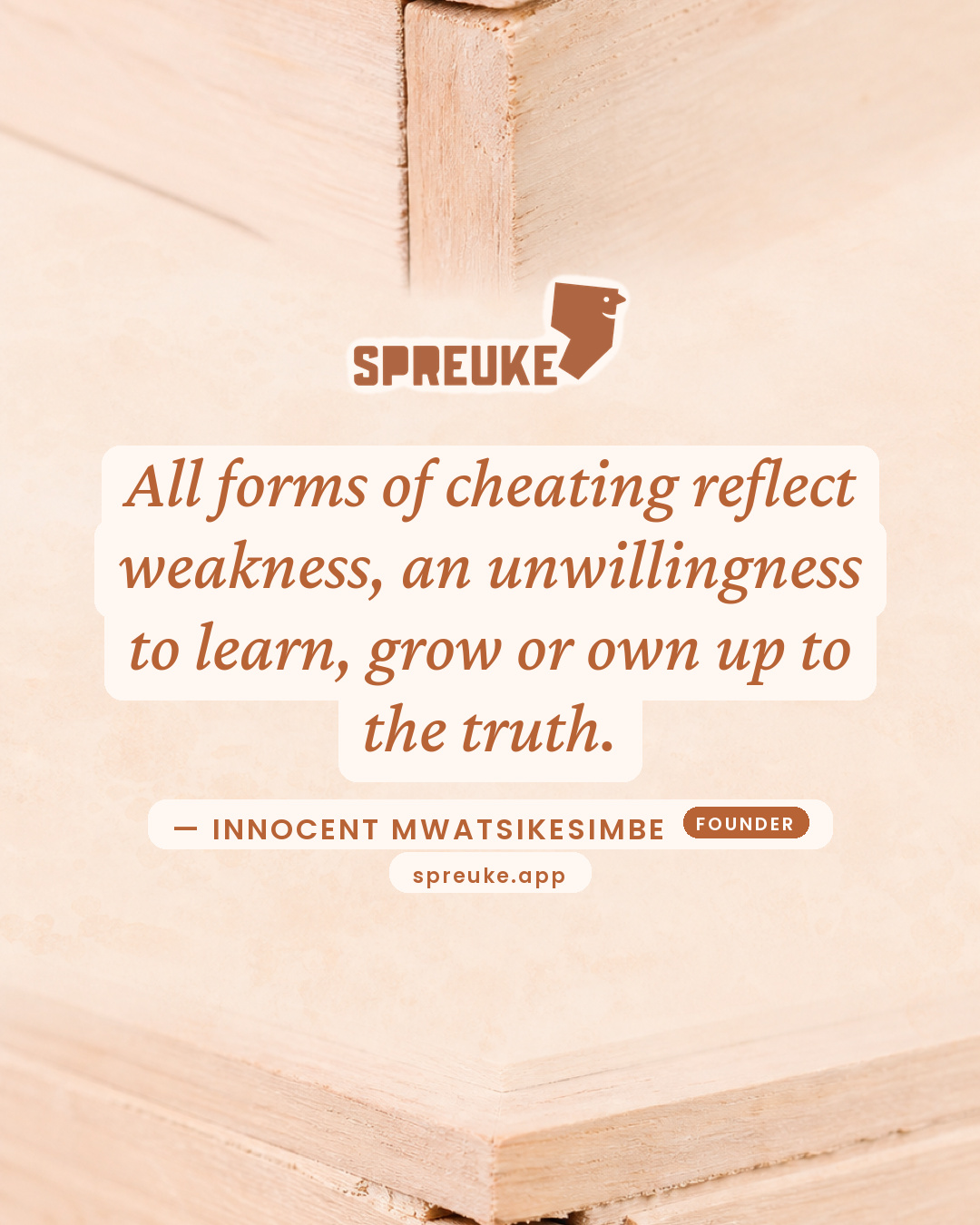 All forms of cheating reflect weakness, an unwillingness…