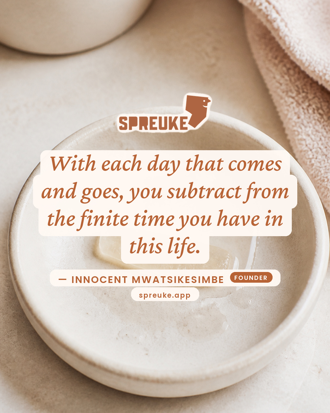 With each day that comes and goes, you subtract from the…