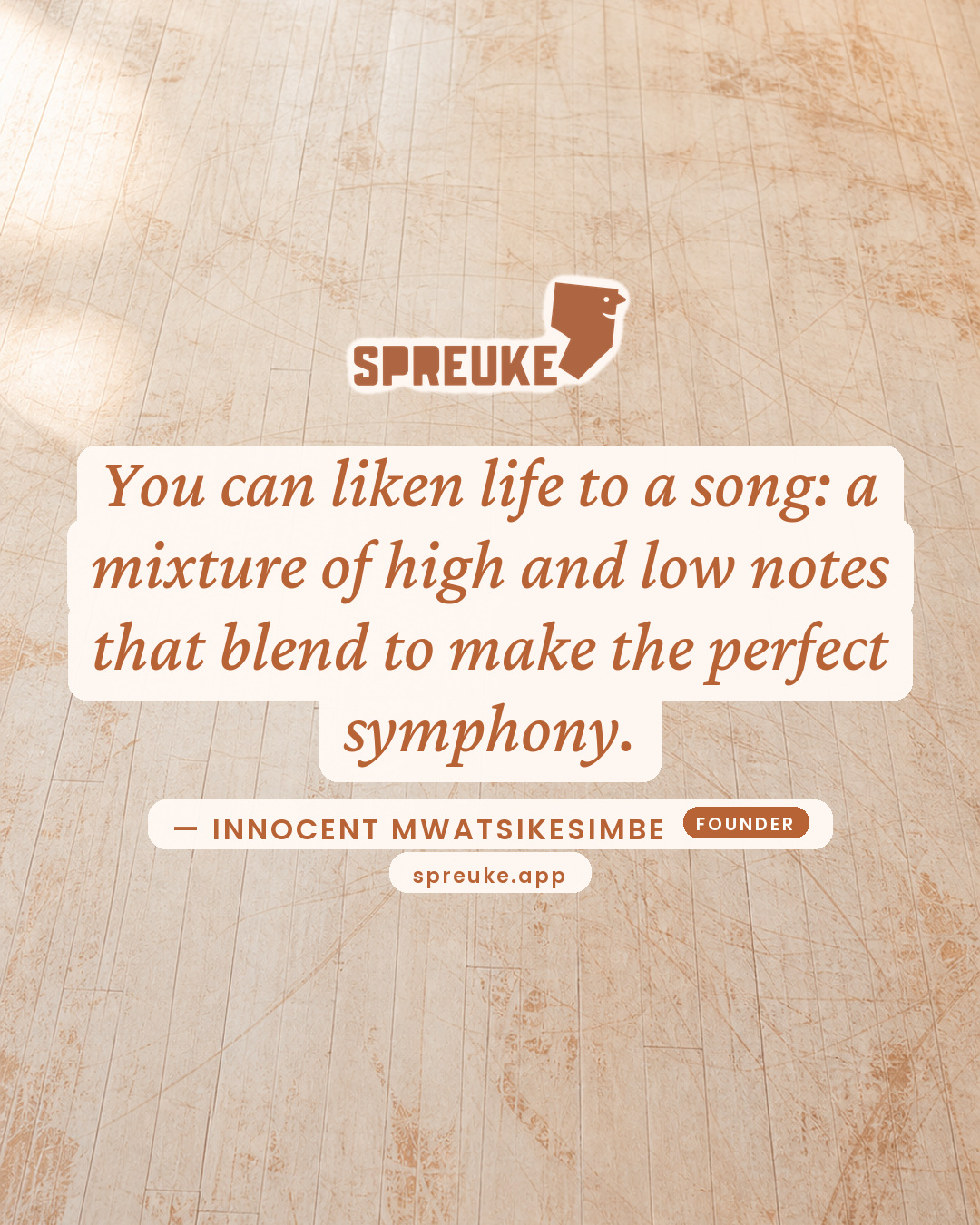 You can liken life to a song: a mixture of high and low…