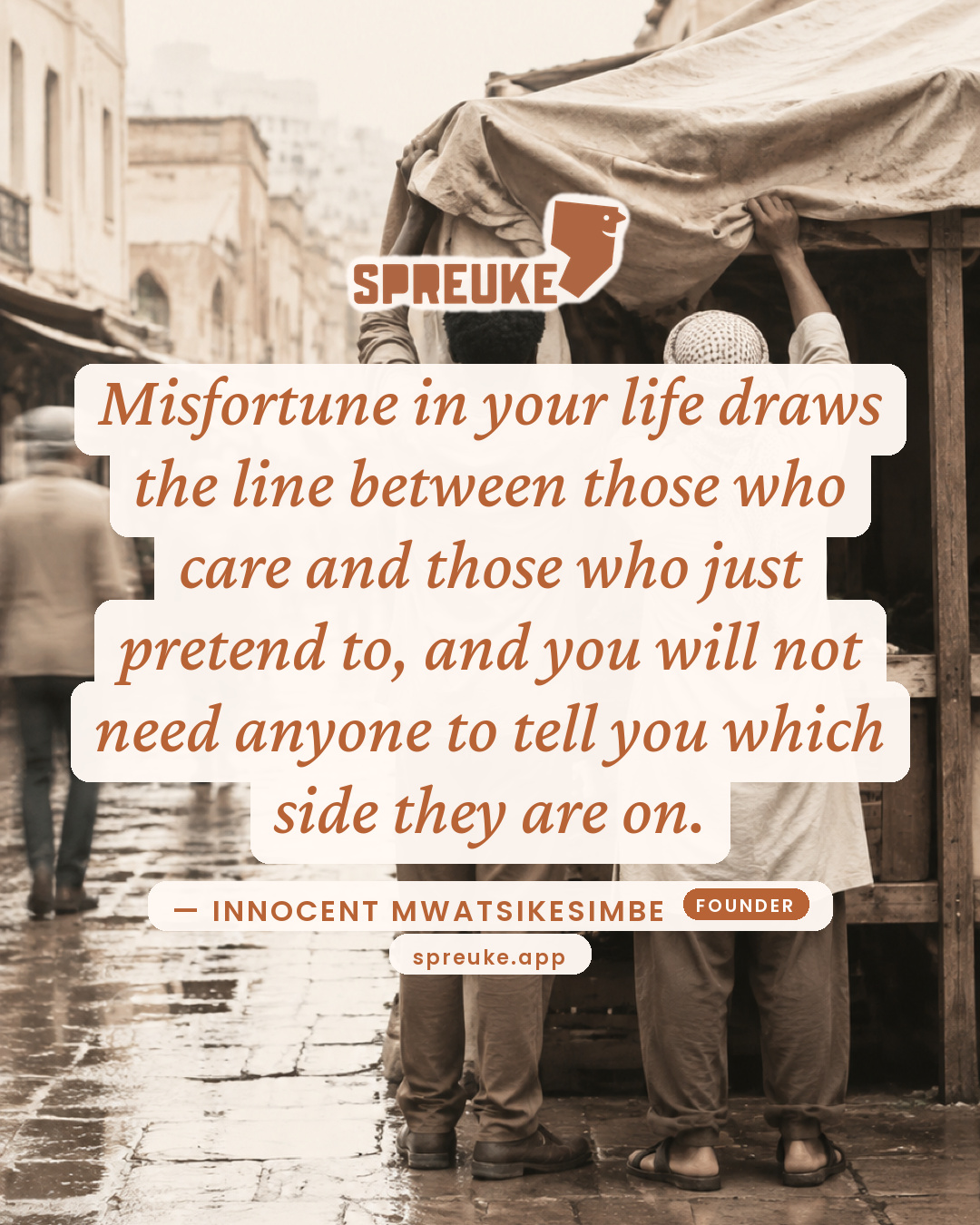 Misfortune in your life draws the line between those who…