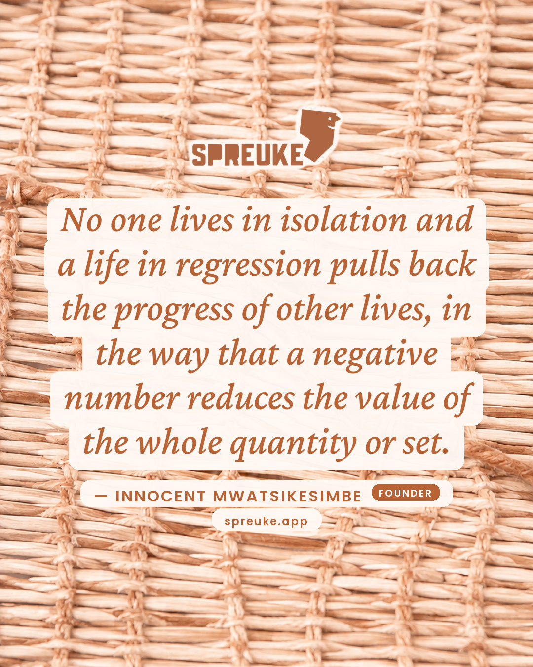 No one lives in isolation and a life in regression pulls…