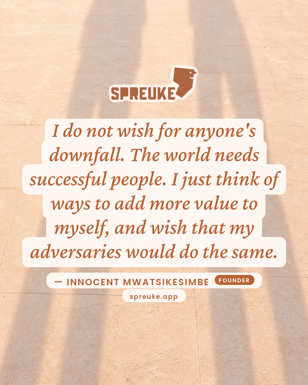 I do not wish for anyone's downfall. The world needs…