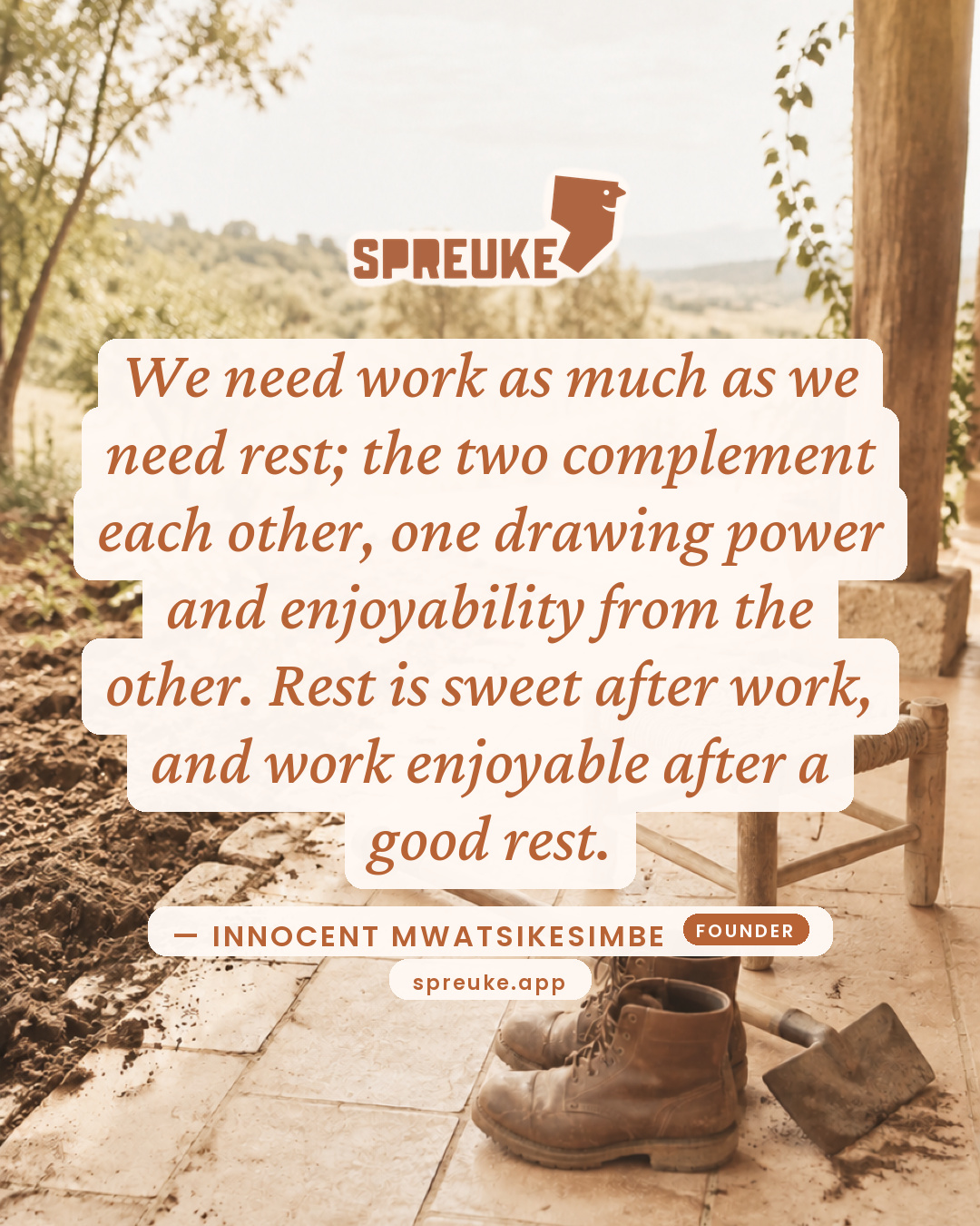 We need work as much as we need rest; the two complement…