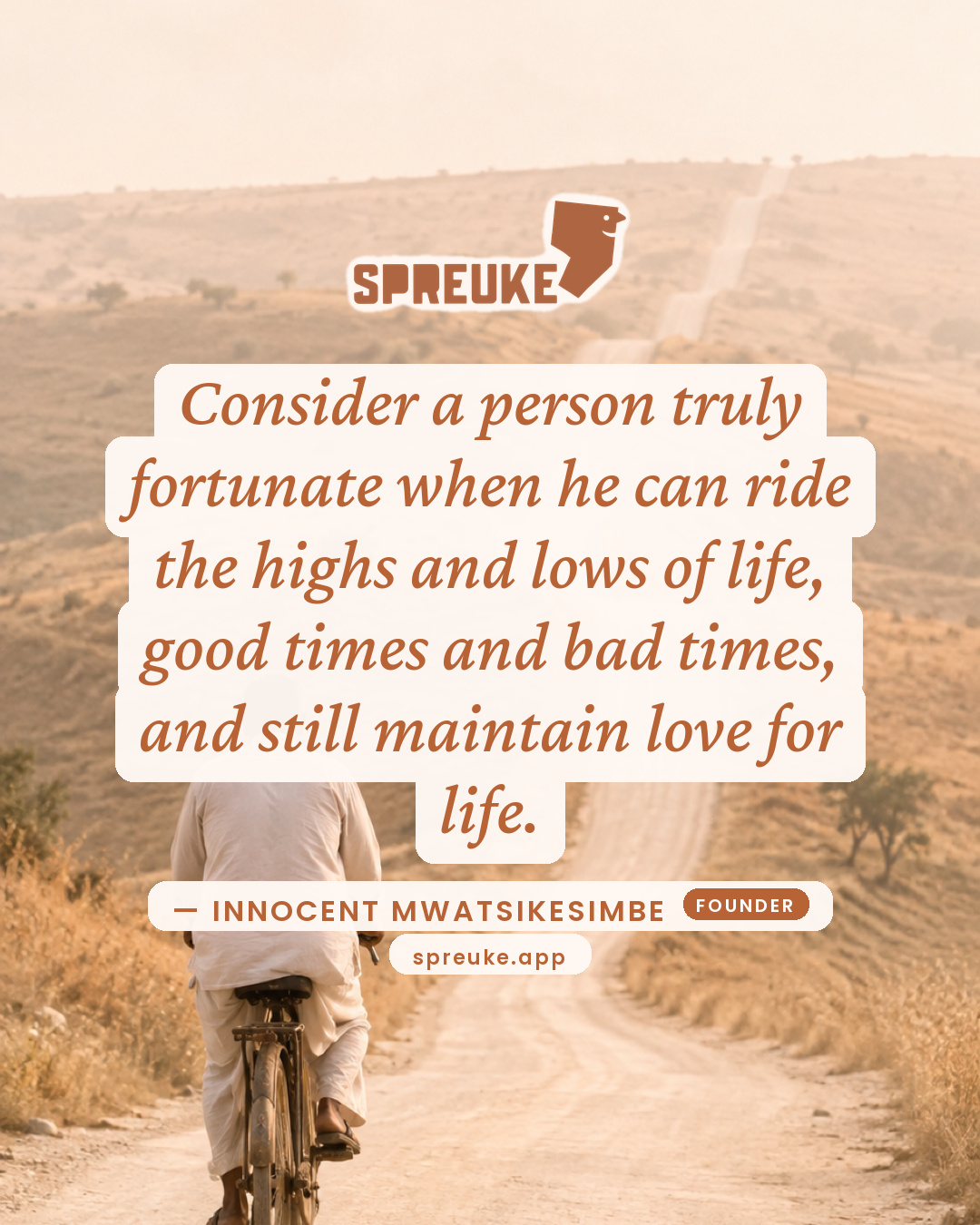 Consider a person truly fortunate when he can ride the…