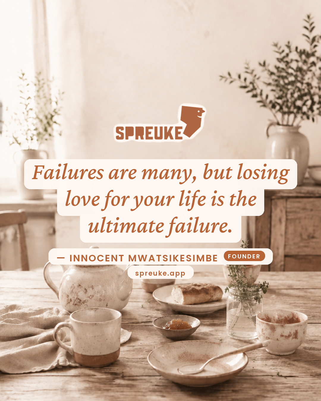 Failures are many, but losing love for your life is the…